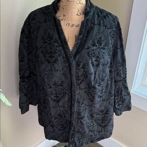 Black Velvet Floral button up